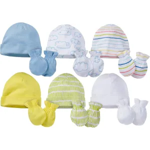 12-Piece Baby Neutral Cap and Mitten Set