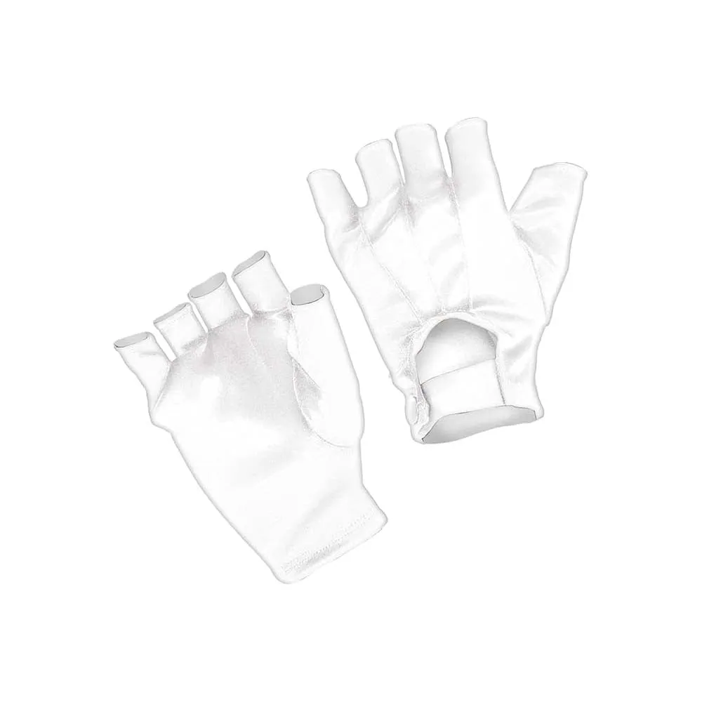 Adult White Fingerless Short Gloves