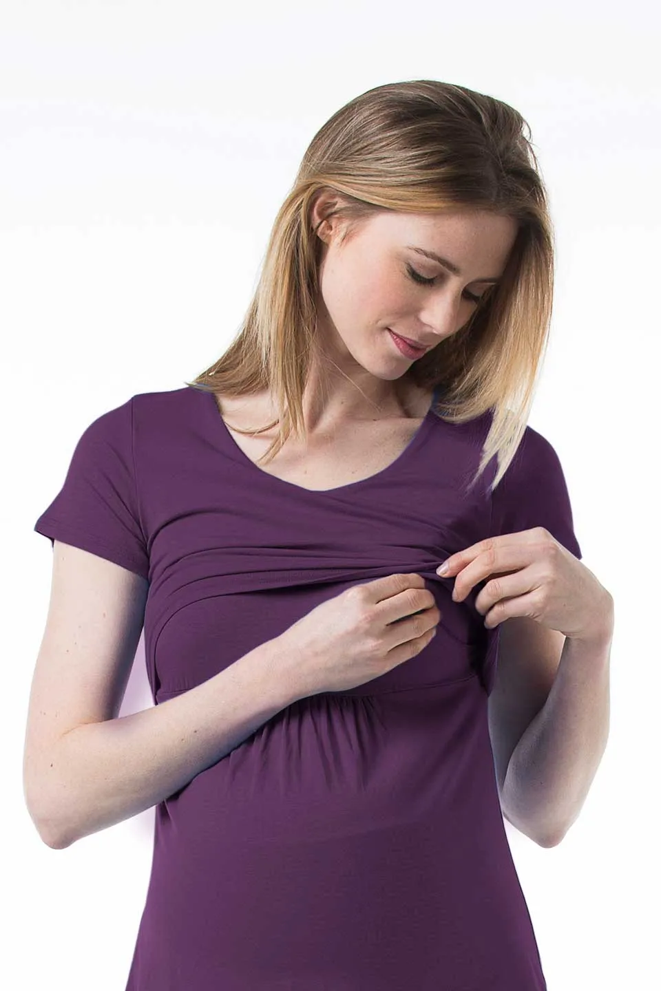 Aggie Empire Nursing Top Eggplant