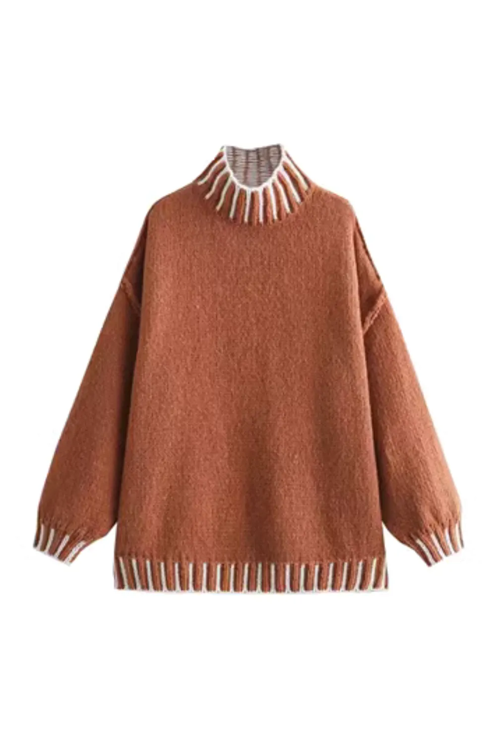 'Amber' Mock Neck Oversized Knitted Sweater (4 Colors)