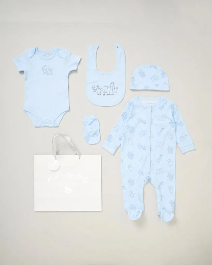 Baby Boy Blue Clothing 5 Piece Set 'Best of Friends'