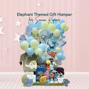 Baby Moo Elephant Themed Sonam's Vayu 30 Pcs Luxury Gift Hamper Blue - 0-12M Sizes Available