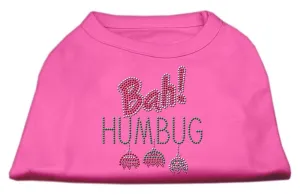 Bah Humbug Rhinestone Dog Shirt Bright Pink Sm (10)