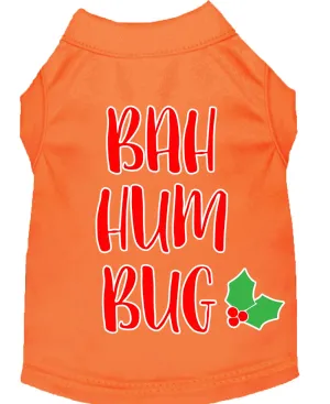 Bah Humbug Screen Print Dog Shirt Orange Xxxl