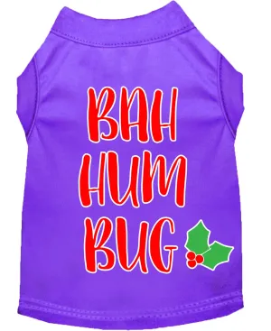 Bah Humbug Screen Print Dog Shirt Purple Xxxl