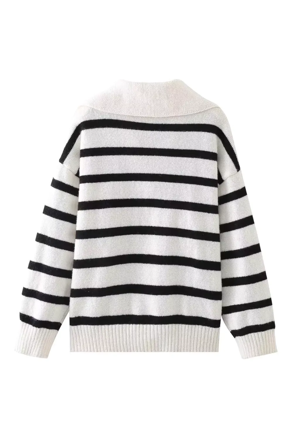 'Becca' Striped Collared Knitted Sweater