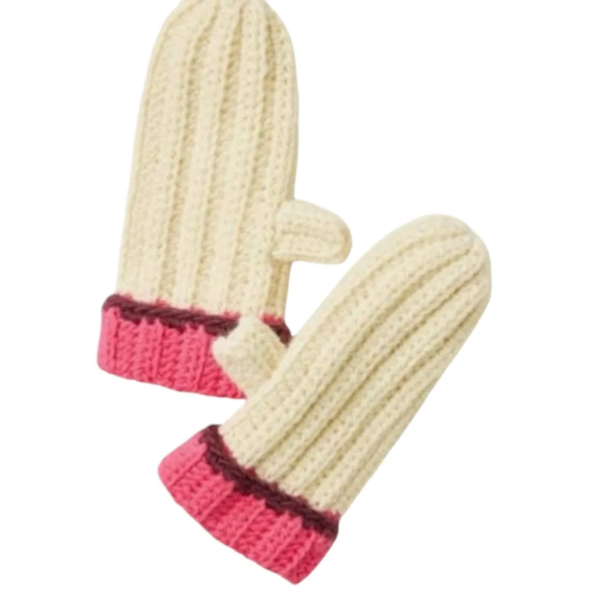 Brightside Mittens - Cream / Pink by Mersea