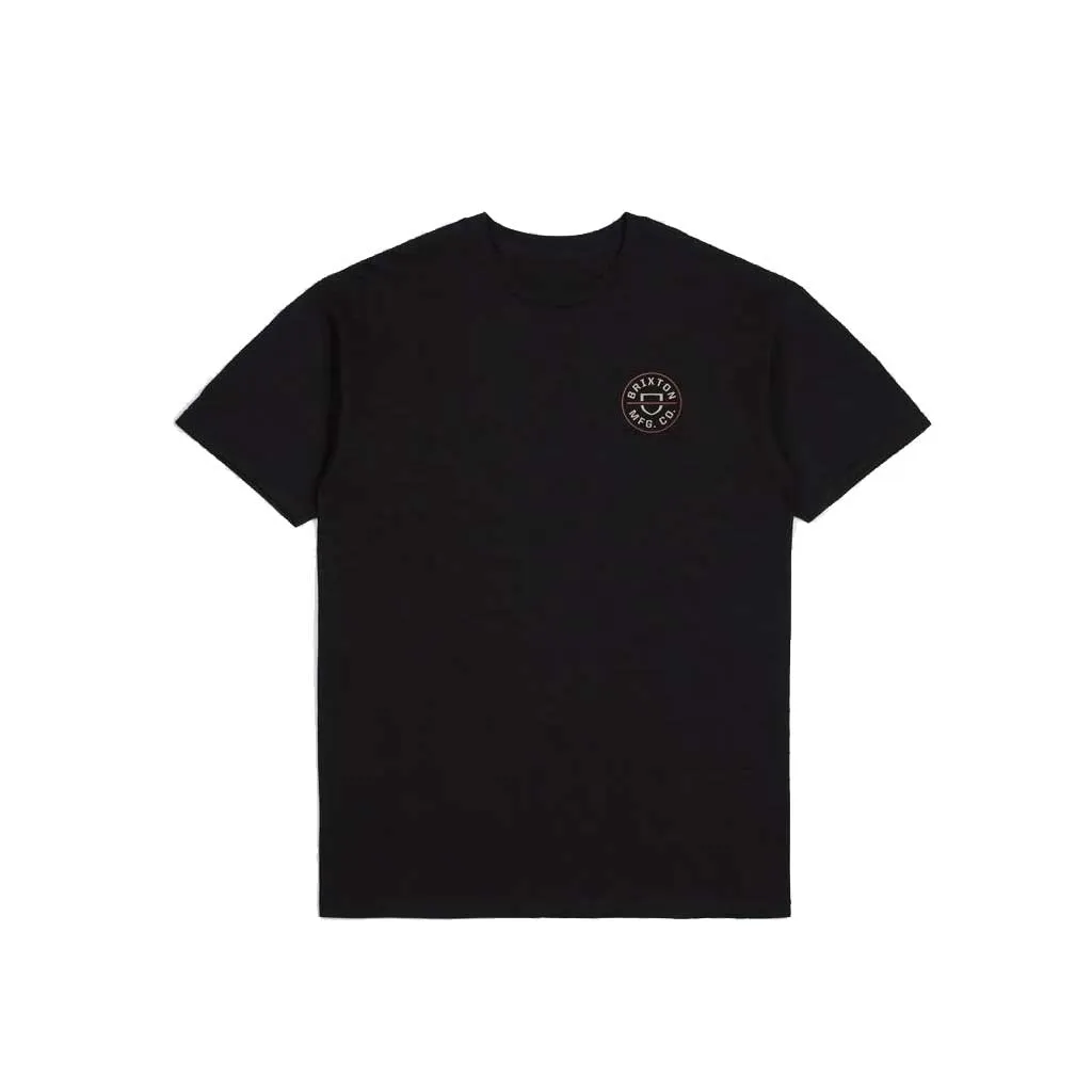 Brixton Crest II S/S T-shirt - Black/Whitecap/Dusty Cedar