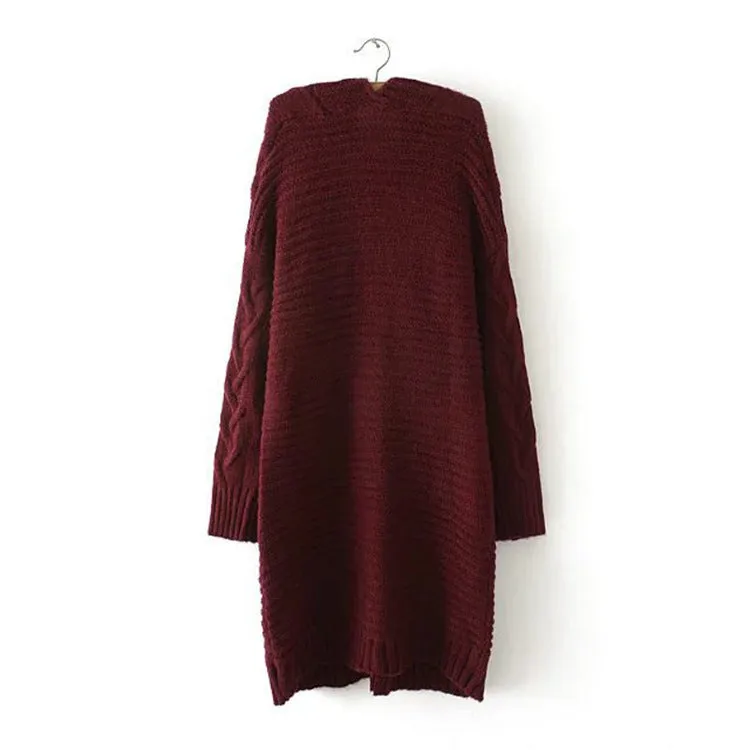 Cable Knit Two Big Pockets Oversized Women Cocoon Cardigan