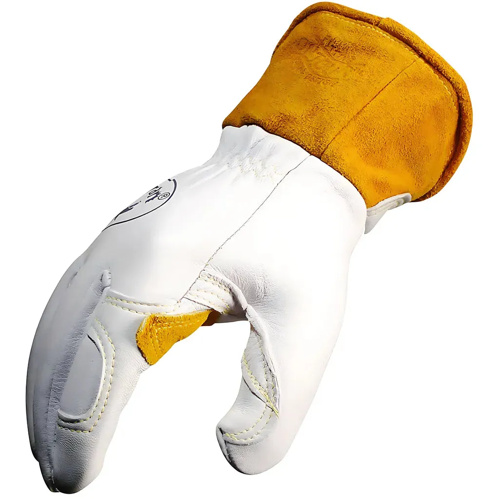 Caiman 1871-3 Premium Goat Grain TIG/MIG Welder's Glove with Wool Insulated Back - Scalloped Cuff