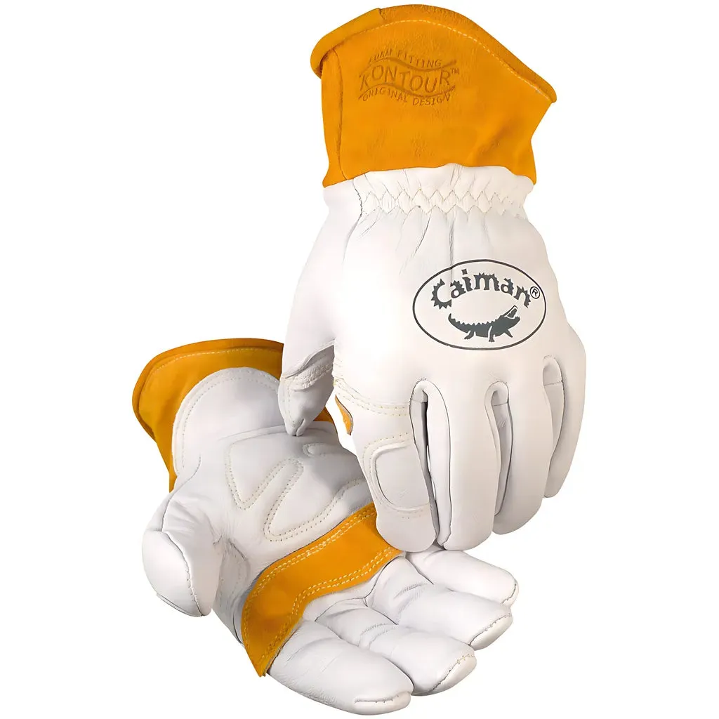 Caiman 1871-3 Premium Goat Grain TIG/MIG Welder's Glove with Wool Insulated Back - Scalloped Cuff