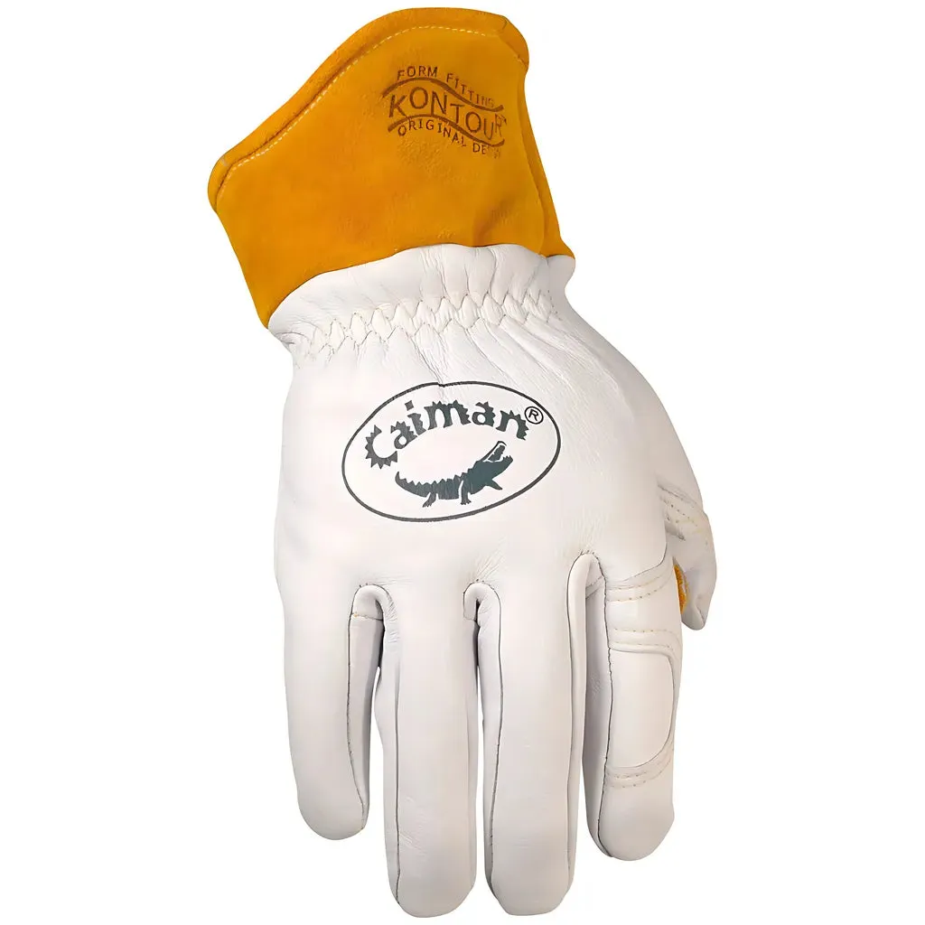 Caiman 1871-3 Premium Goat Grain TIG/MIG Welder's Glove with Wool Insulated Back - Scalloped Cuff