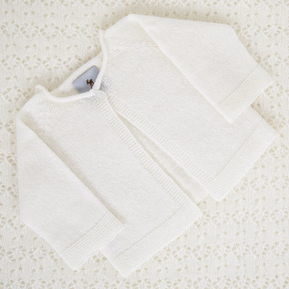 Cashmere Baby Cardigan - White