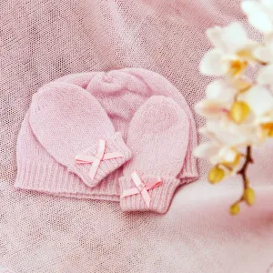 Cashmere Hat & Mitten Set Pink