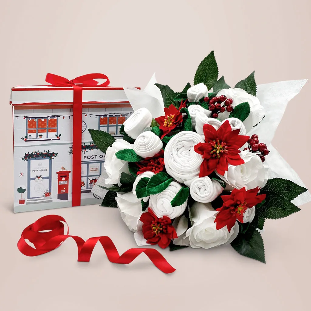 Christmas Luxury Rose Baby Clothes Bouquet - White