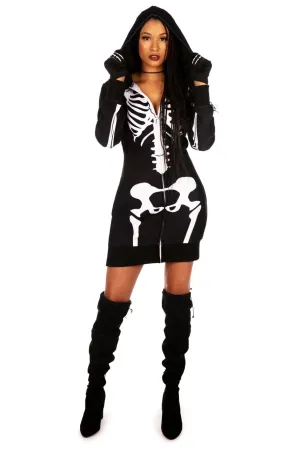 Cozy Skeleton Hooded Dress