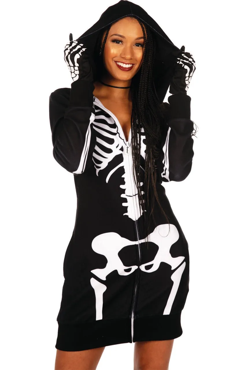 Cozy Skeleton Hooded Dress