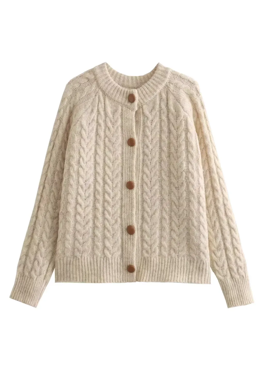 'Daisy' Cable-Knit Loose Cardigan (2 Colors)