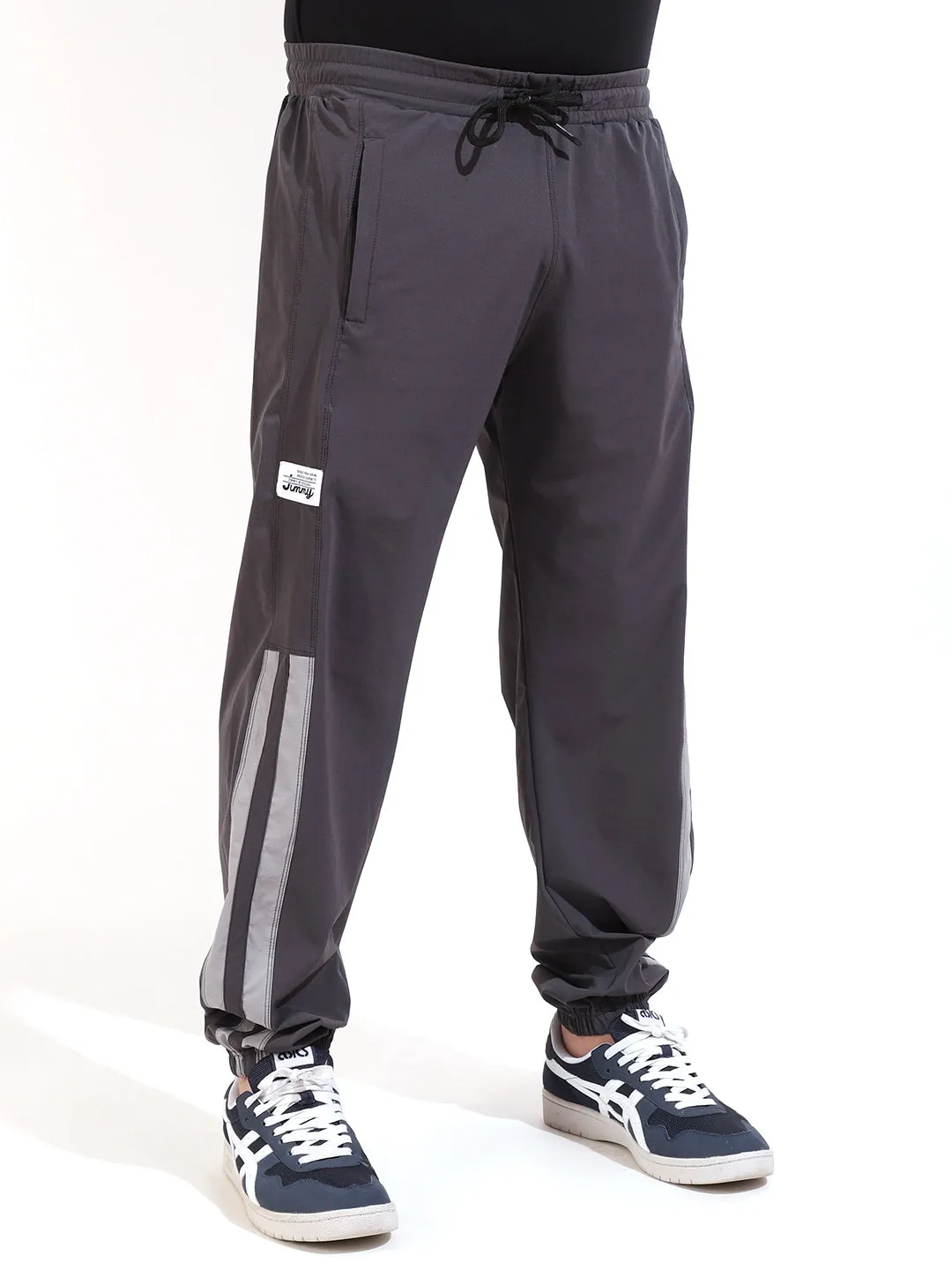 Dark Grey Terry Lycra Trackpant