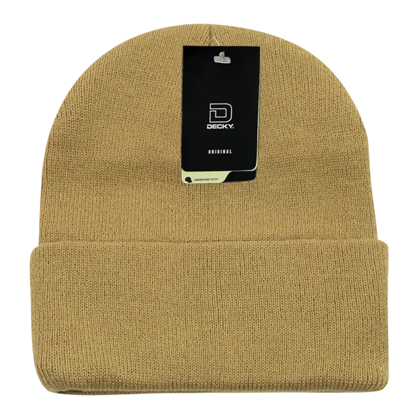 Decky 186 - Acrylic Long Beanie, Knit Cap - CASE Pricing