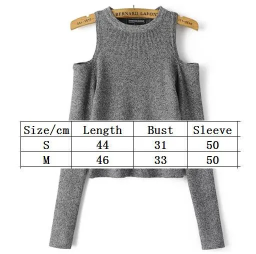 Dew Shoulder Thread Long Sleeve Short Sweater