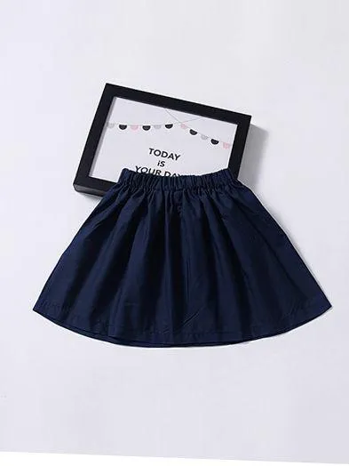 Fashion Baby Girl Buttoned Solid Color A-line Skirt