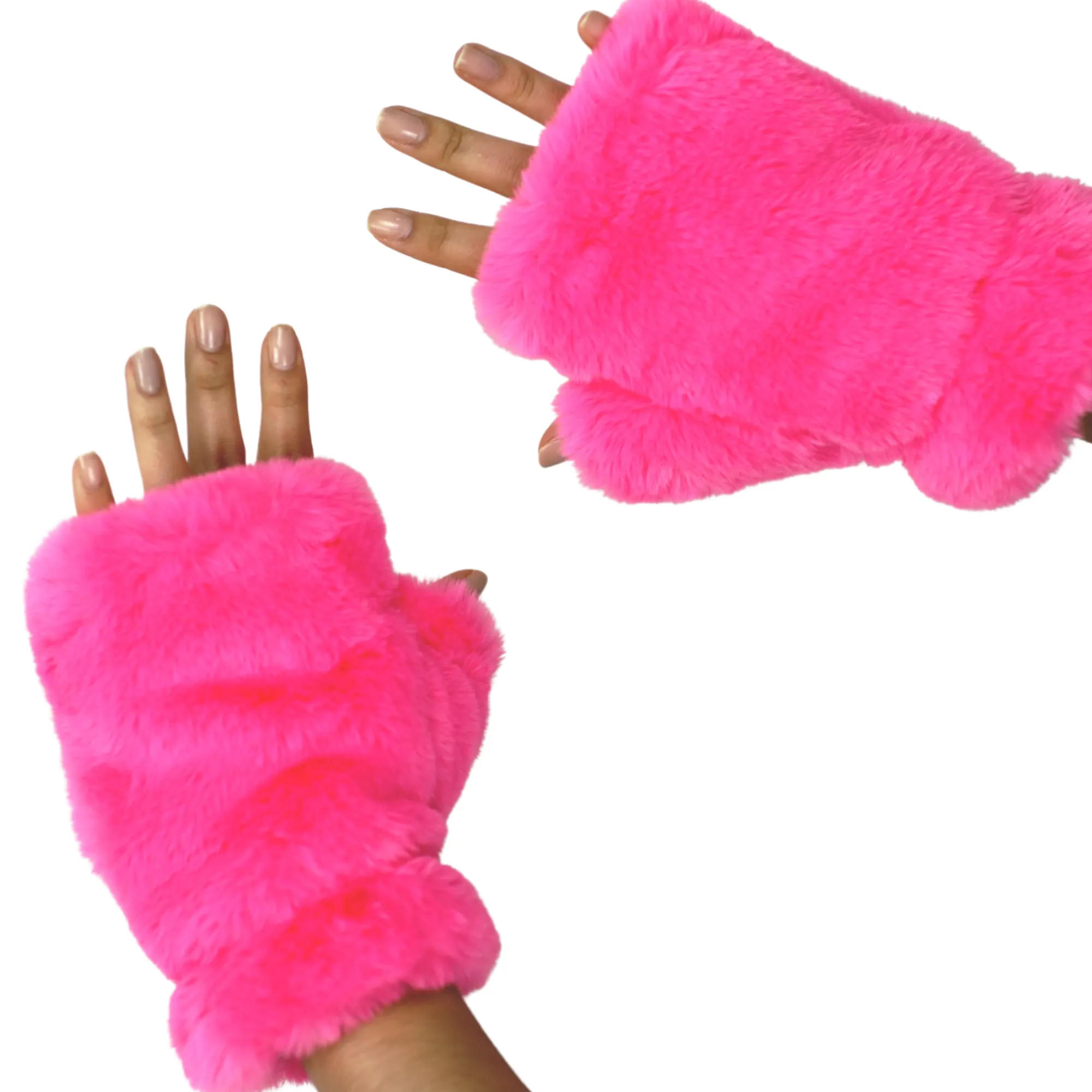 Faux Finger Mittens - Pink