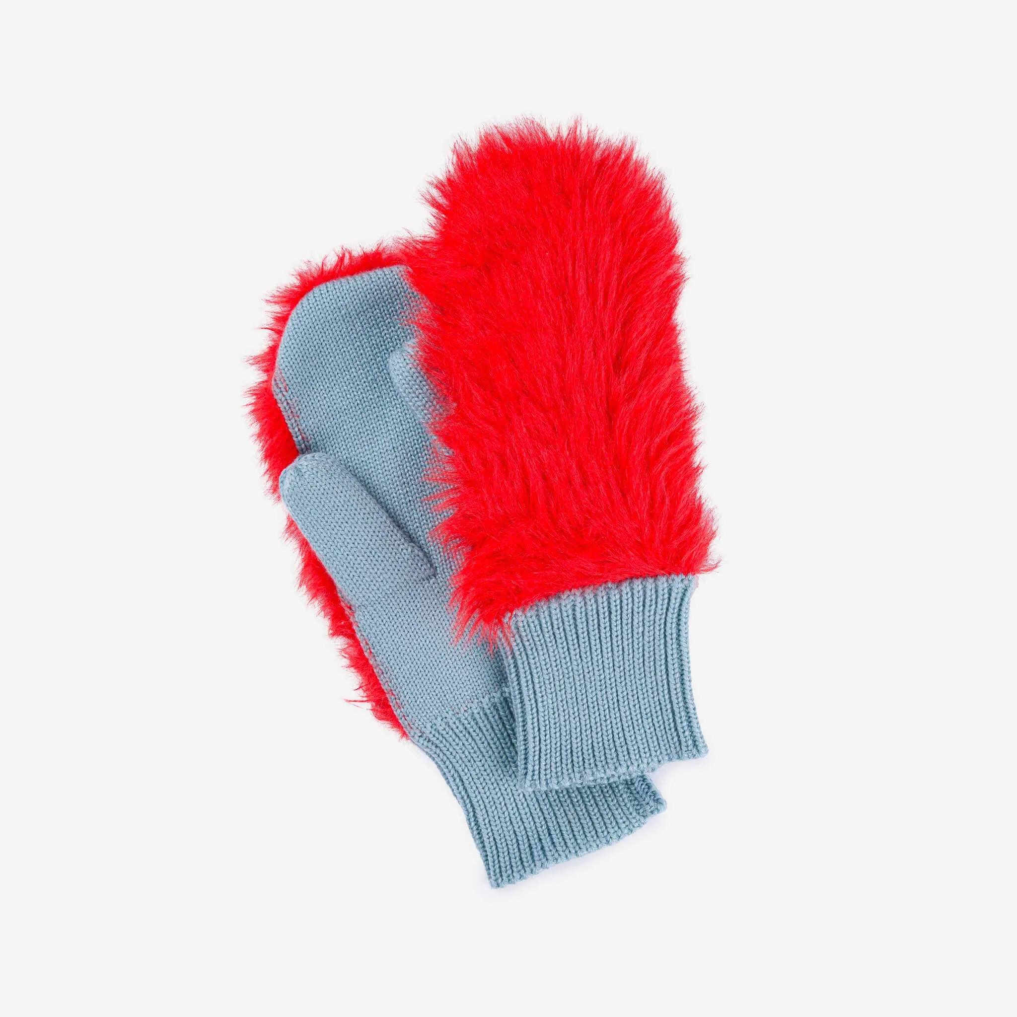 Faux Fur Knit Mittens