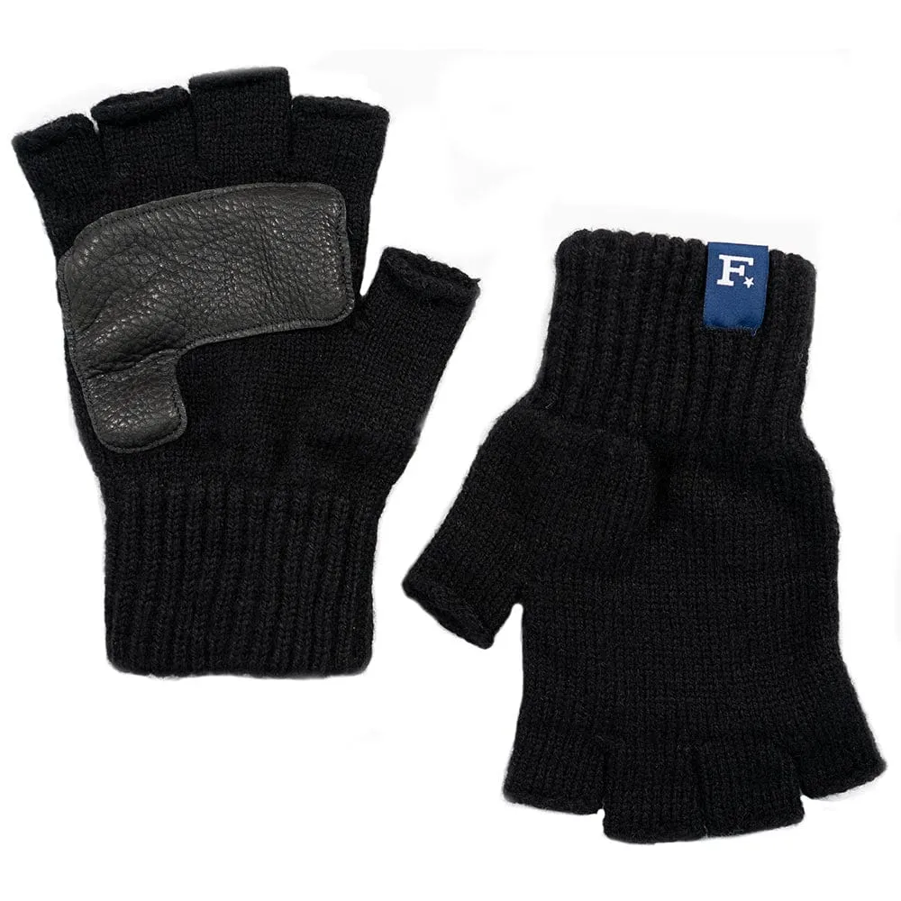 Fingerless Gloves with Leather