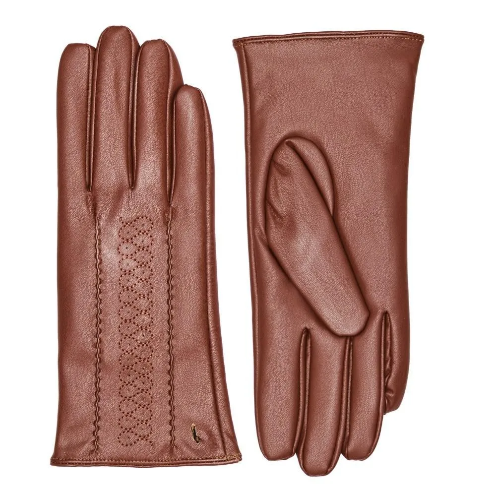 Freya Faux Leather Gloves in Camel