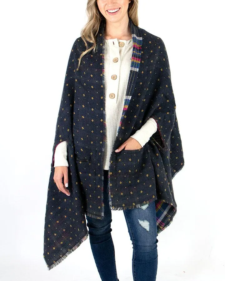 Grace & Lace Reversible Pocket Poncho