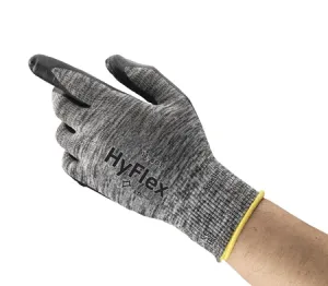 HyFlex Nitrile Foam Coating Nylon Safety Gloves - Black & Gray