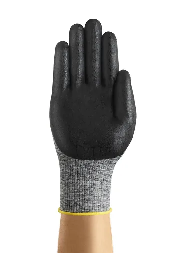 HyFlex Nitrile Foam Coating Nylon Safety Gloves - Black & Gray