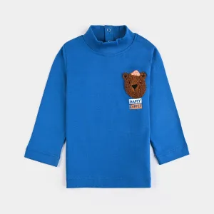 Infant Boys Cotton Jersey T-Shirt F/S Happy Camper-Blue