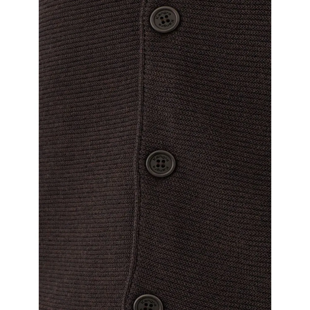 KANGRA Elegant Wool Brown Cardigan for Men