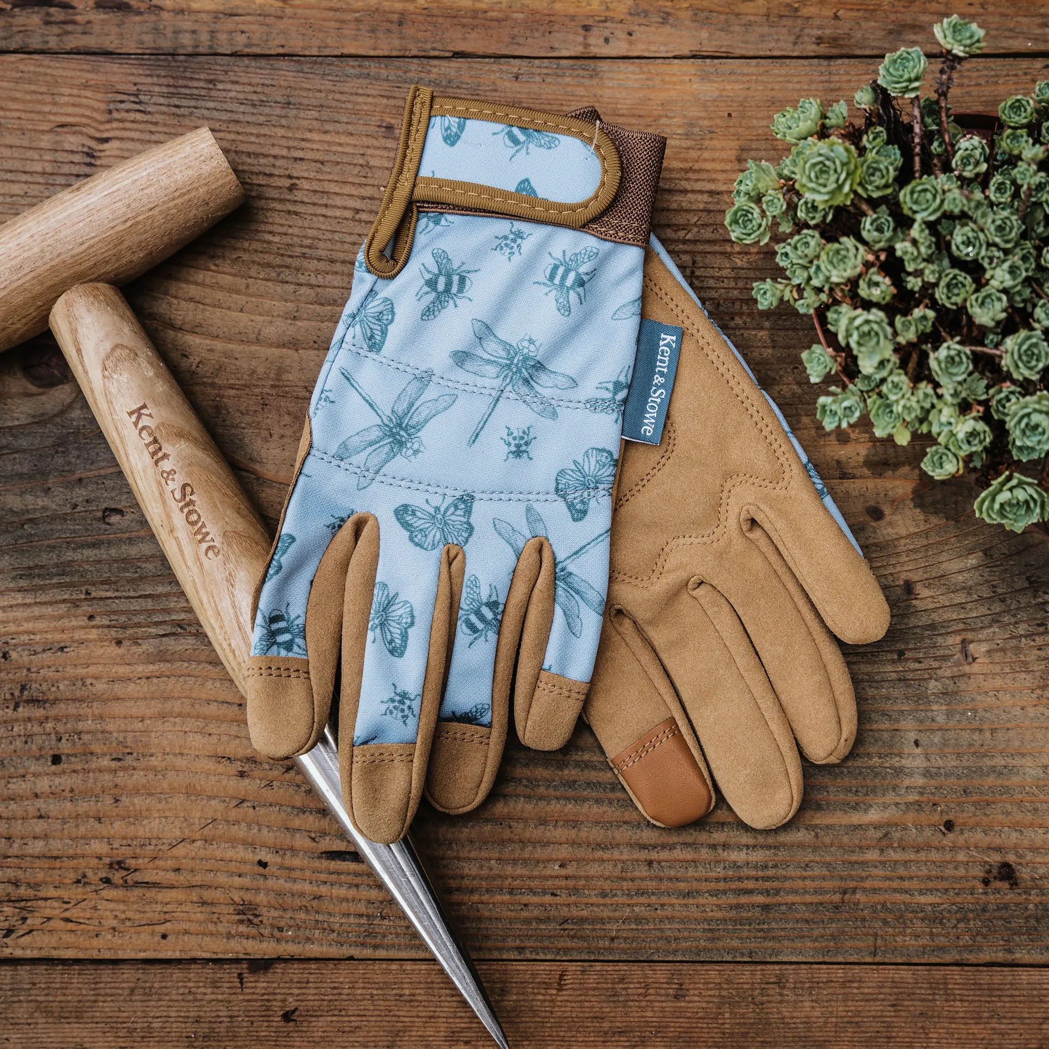 Kent & Stowe Blue Flutter Bugs Comfort Gloves