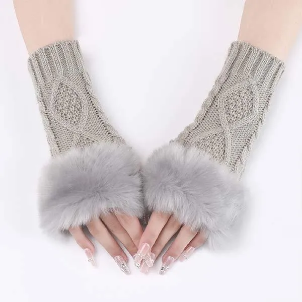 Knit Insulated Fingerless Arm Sleeves 34427193C