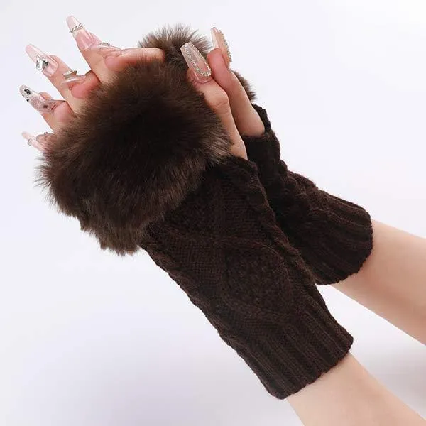 Knit Insulated Fingerless Arm Sleeves 34427193C