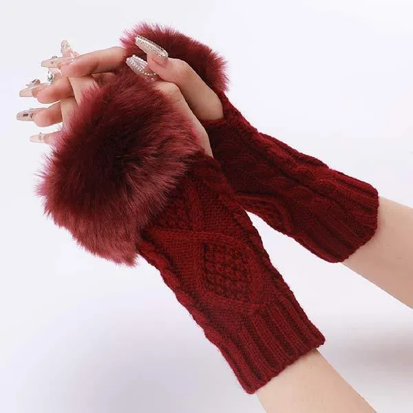 Knit Insulated Fingerless Arm Sleeves 34427193C