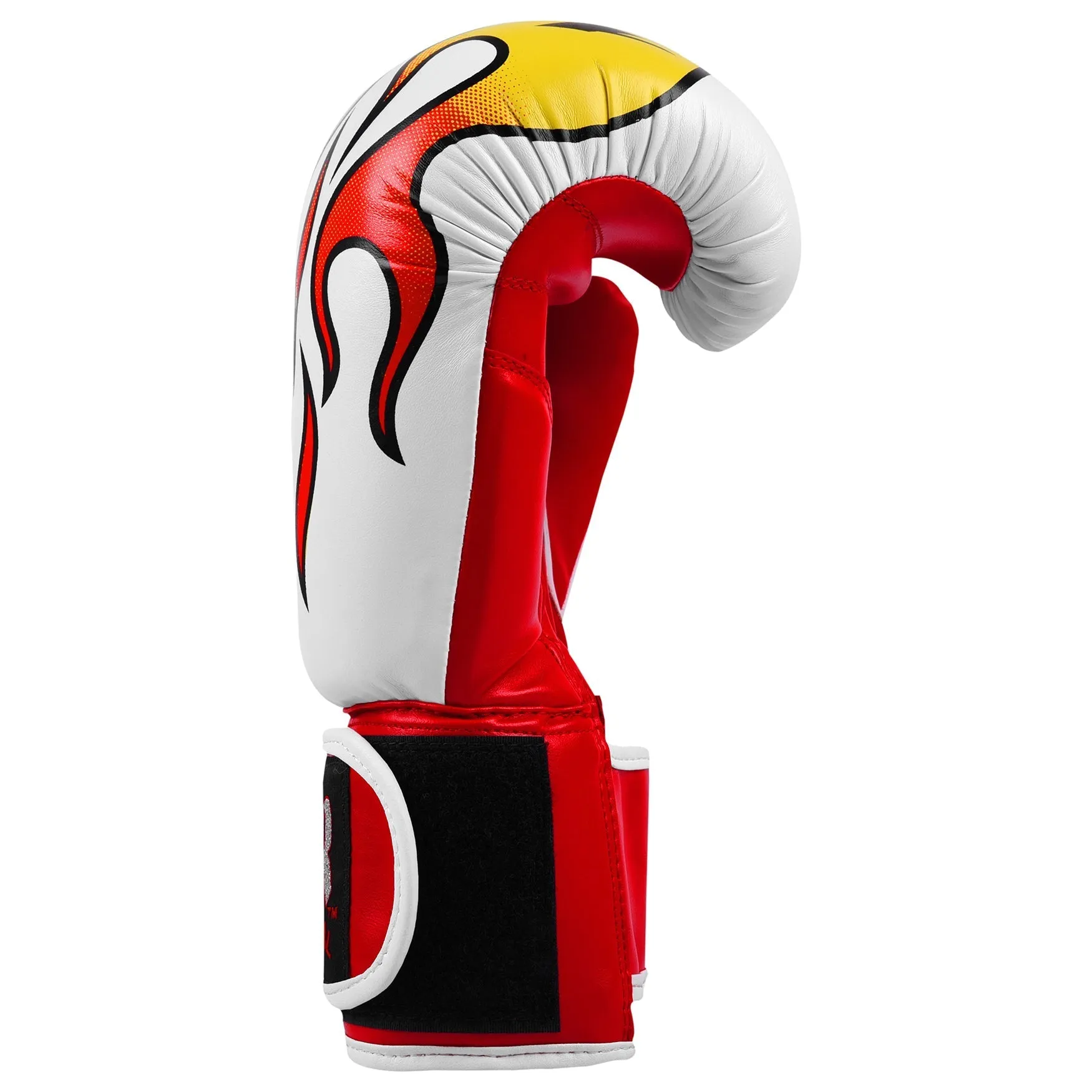 MAR-116 | White Flame Print Boxing/Kickboxing Gloves