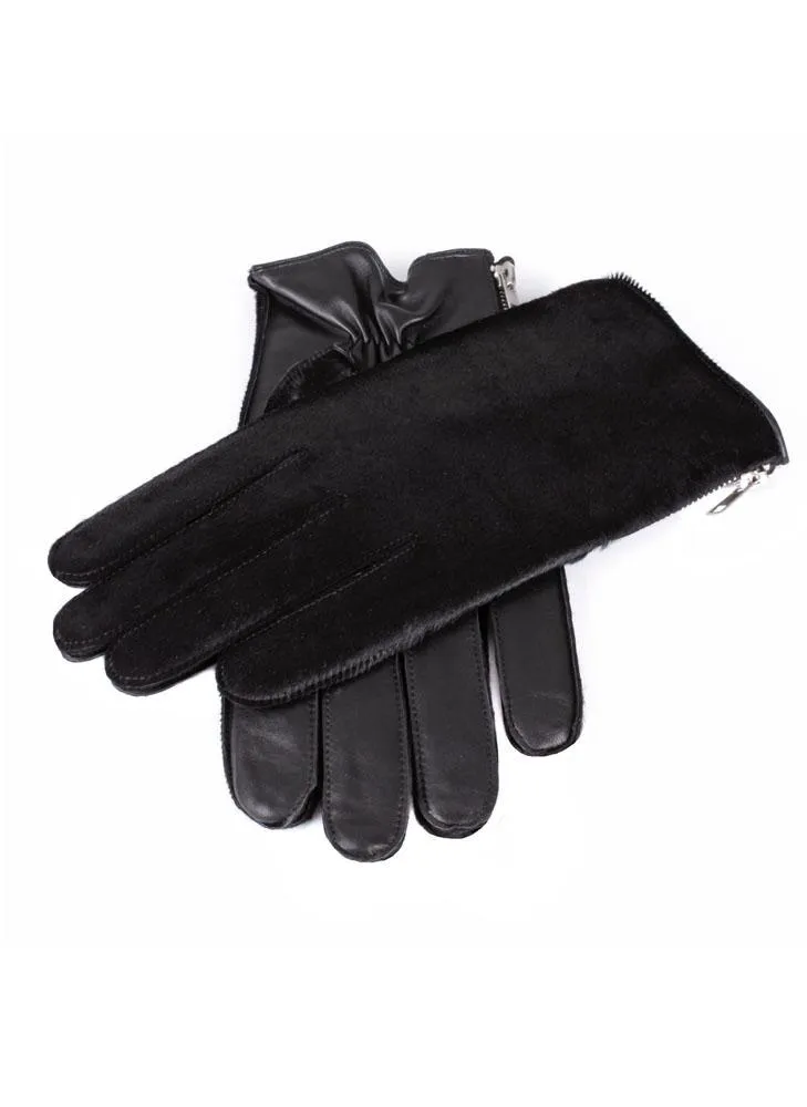 Men's Cashmere-Lined Ponyskin and Leather Gloves