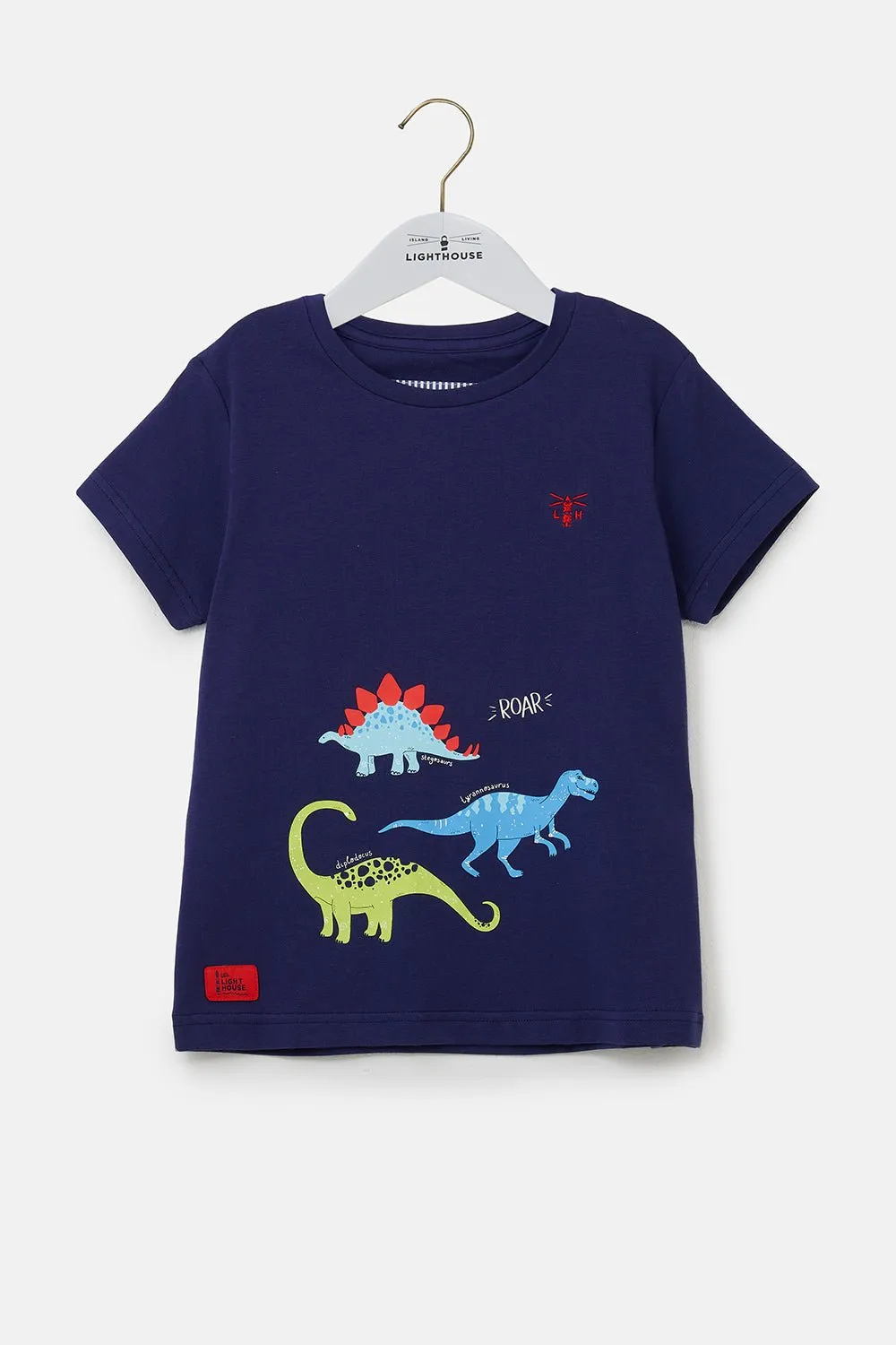 Oliver Short Sleeve Top - Navy Dino Print