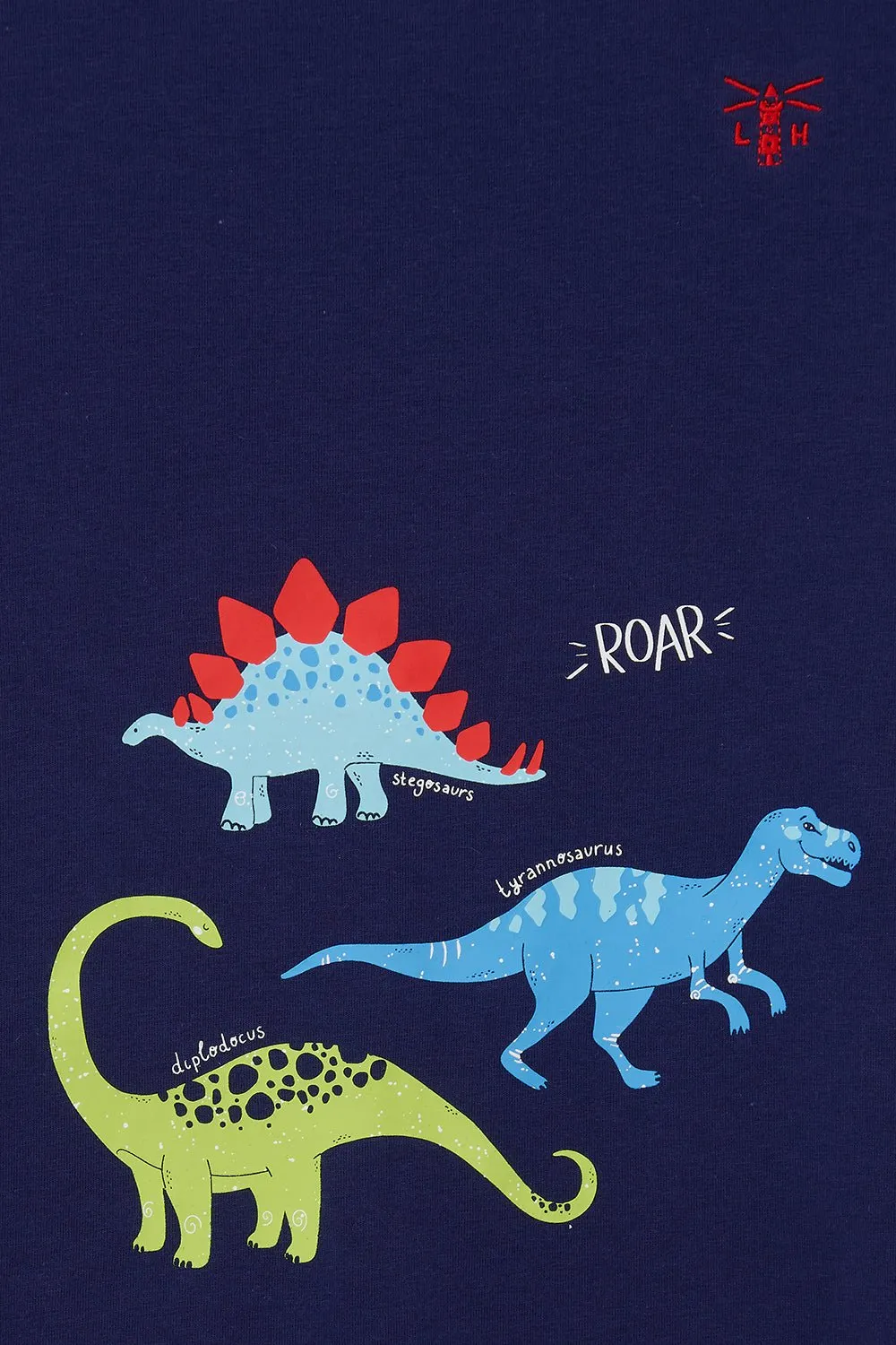 Oliver Short Sleeve Top - Navy Dino Print