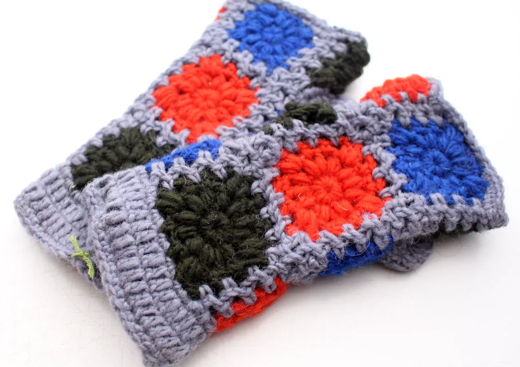 Orange and Blue Color Finger less Gloves/Hand Warmer