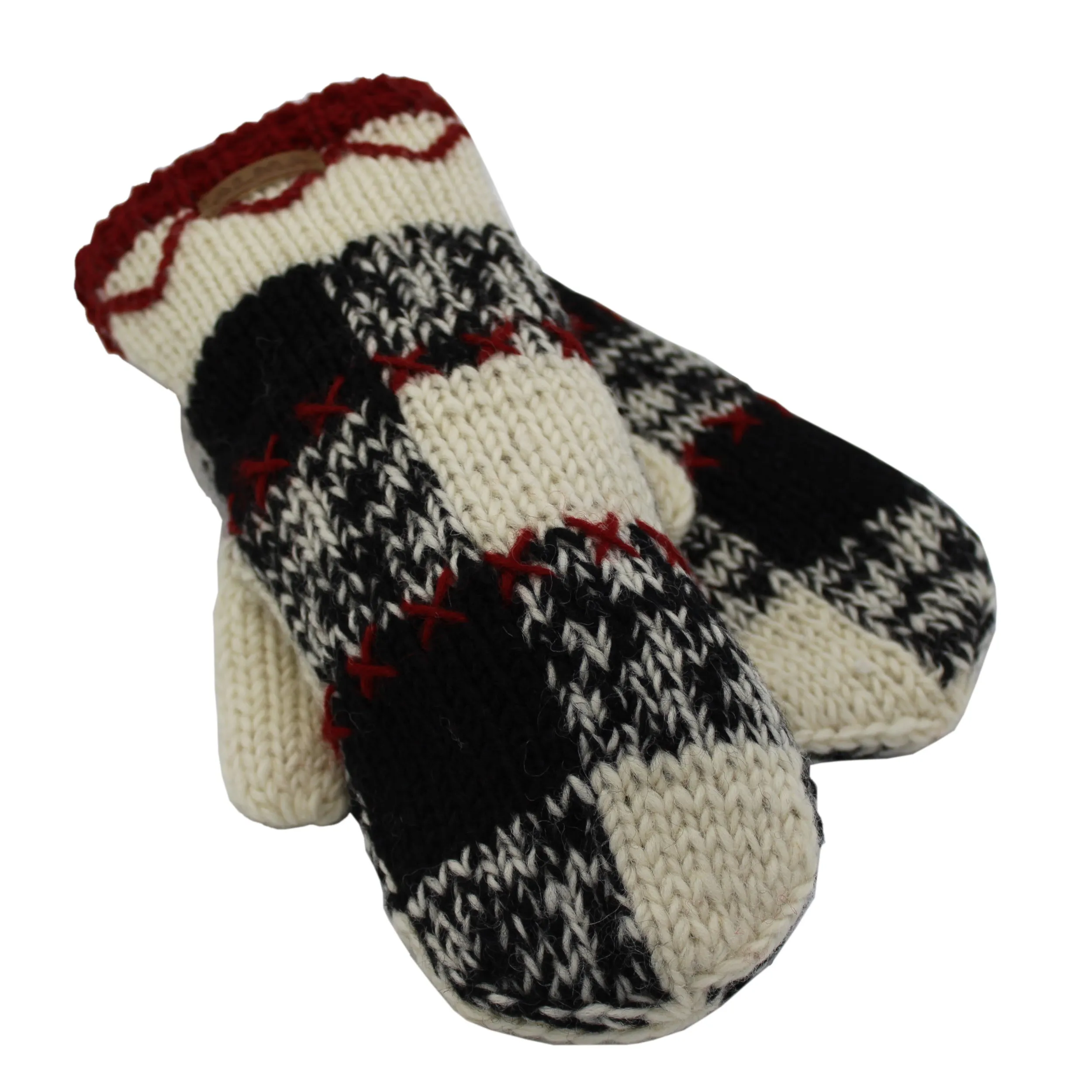 Plaid Xs Mitts