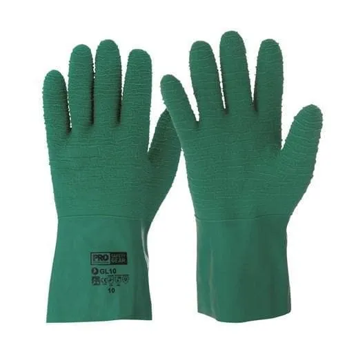 Pro Choice Heavy Duty Latex Gauntlet, Ripple Finish Gloves X12 - GL