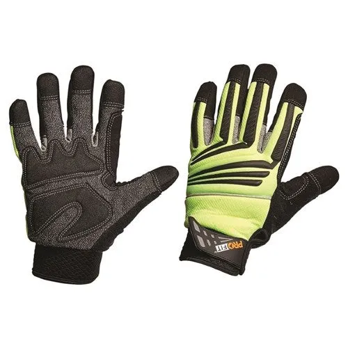 Pro Choice Hi-Vis Yellow Cut 5 Mechanic Glove Pair of 1 (PTYC)