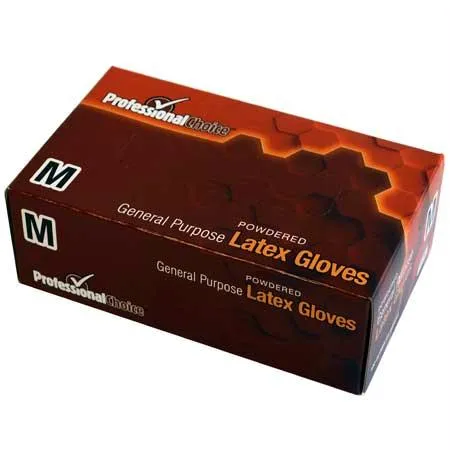 Professional Choice Latex Disposable Powdered Gloves(Medium)