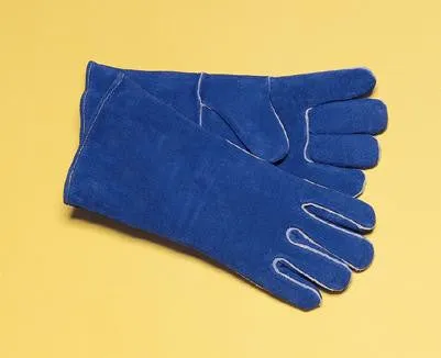 Radnor Ladies Blue 12" Shoulder Split Cowhide Cotton/Foam Lined Insulated Left Hand Welders Glove With Wing Thumb, Welted Fingers And Kevlar Stitching (Carded)