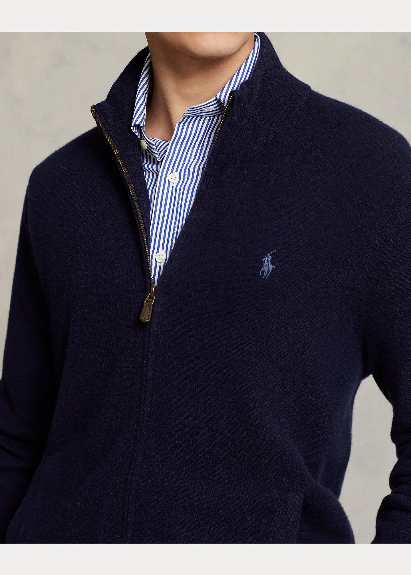 Ralph Lauren Wool Full-Zip Jumper | Hunter Navy